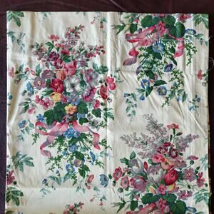 VTG Croscill Curtain Panel Garden Floral Chintz Lined Grandmillenial 86" USA 3pc